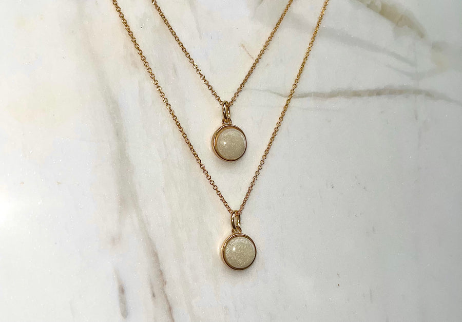 Gold Round Pendant Pair